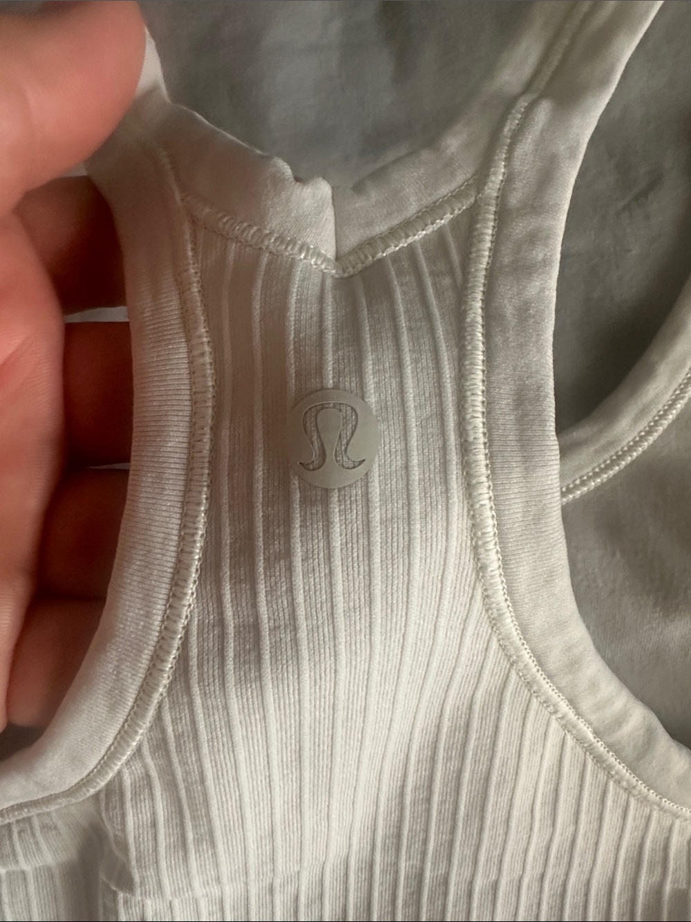 Lululemon White Ribbed Racerback Tank Top - Picture 3 of 4